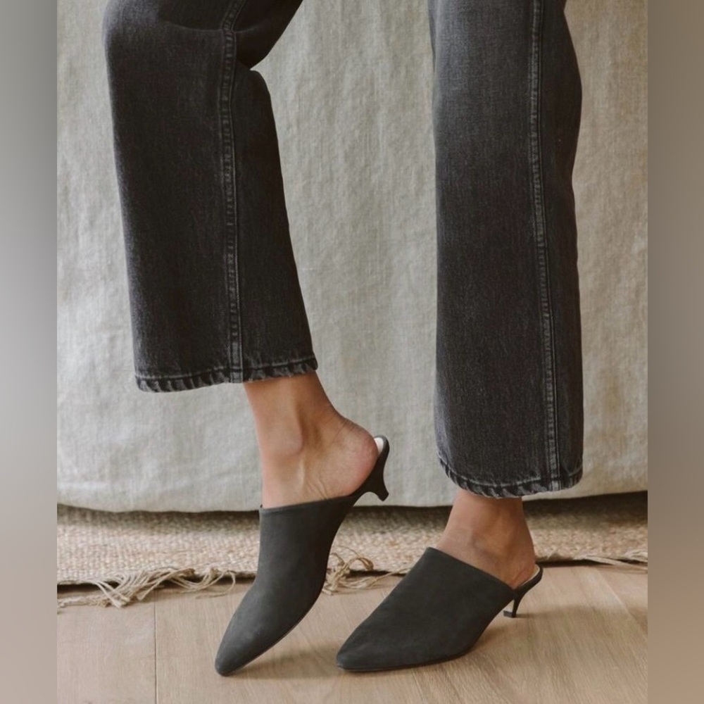 Jenni Kayne Black Oiled Leather Mules